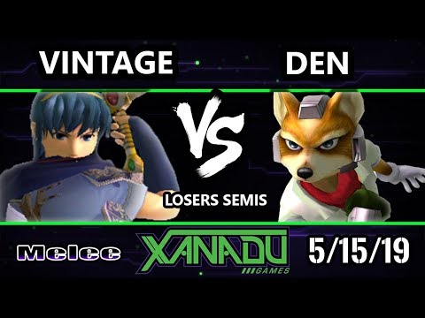 S@X 302 SSBM - Vintage (Marth) Vs. Den (Fox) - Smash Melee Losers Semis