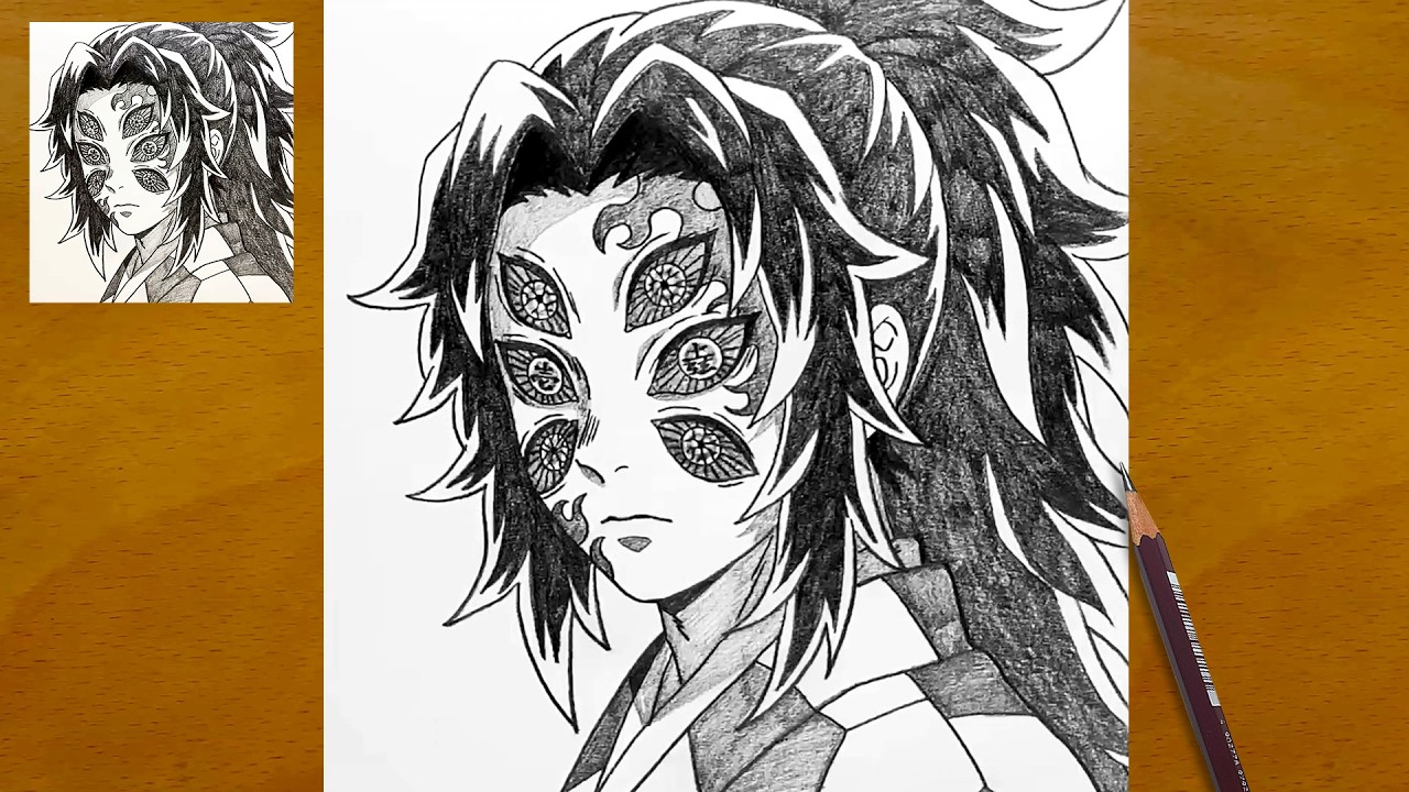 Drawing Kokushibo Step by Step | Demon Slayer Pencil Sketch