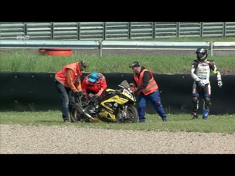 FIM EWC 8 Hours of Oschersleben 2017 - Spectacular crash for Lukas Trautmann