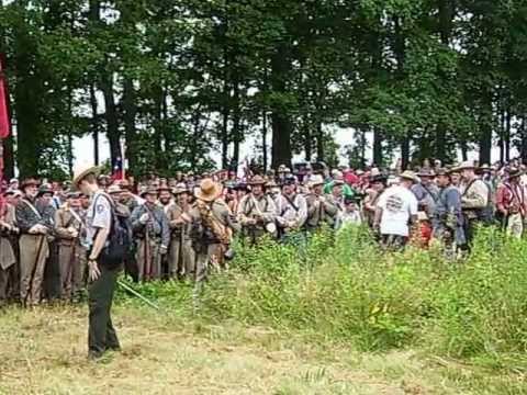 GETTYSBURG2013 Major gives pep talk before the Pickett's charge walk