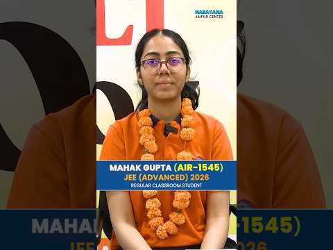 Mahak Gupta Success Story 🏆 | JEE Advanced 2026 Achiever | NARAYANA Jaipur