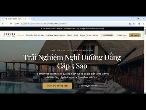 Website Khách Sạn & Resort Nghỉ Dưỡng - ELYSIA RESORT & SPA