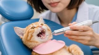 القط عند طبيب الأسنان لأول مرة 😱💔