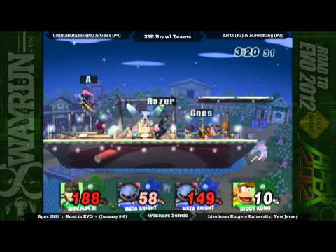 Apex 2012 - Brawl Teams: Mew2King & Anti vs. Gnes & UltimateRazer