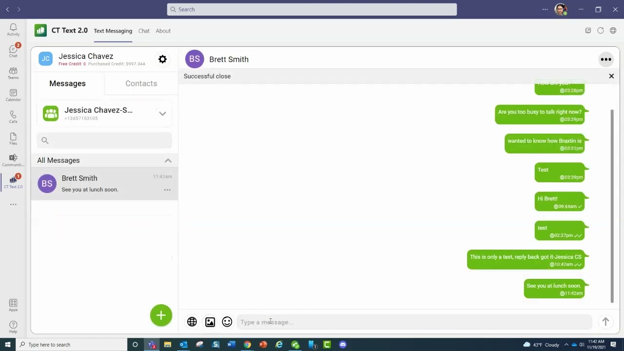 MS Teams CT Text-Training Overview