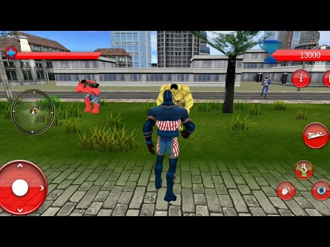 Flying Captain Superhero City Battle | Captain Hero Vs Hulk Vs Superman Vs Monster - GamePlay