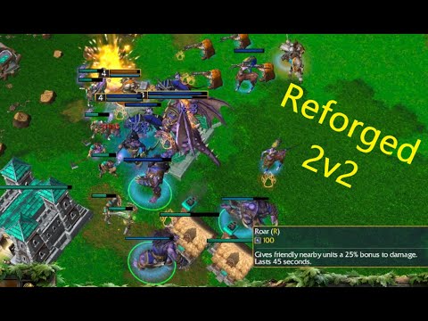 Warcraft 3 Reforged Beta Gameplay - 2v2 PvP Match