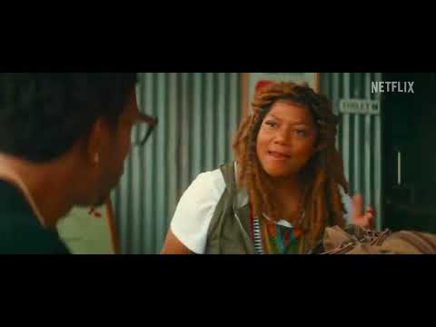 End of the Road (2022) official Netflix trailer thumbnail featuring Queen Latifah and Ludacris in a car at night