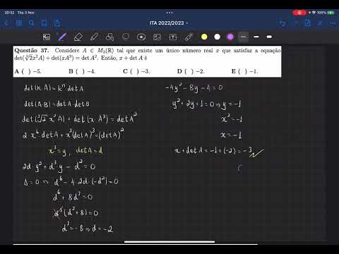 ITA 2022/2023 Objetiva - Questão 37