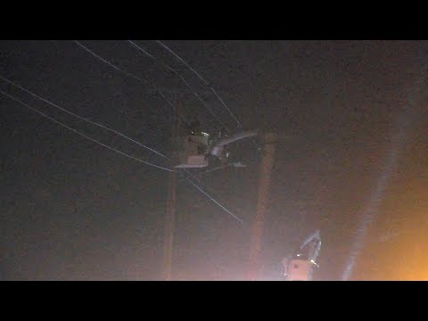 Utility Crews Work In The Winter Storm To Restore Power - Rice Lake, WI - 12/23/2020