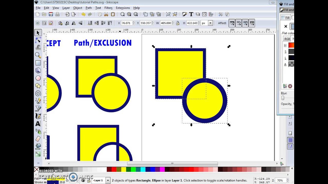 Inkscape Expert Tutorial - Path Techniques - Difference