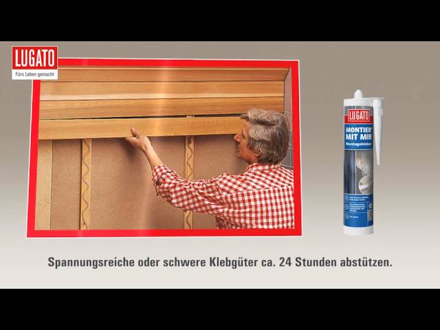 Video Teaser für Holzpaneele, Leisten und Metalle kleben mit MONTIER' MIT MIR von LUGATO