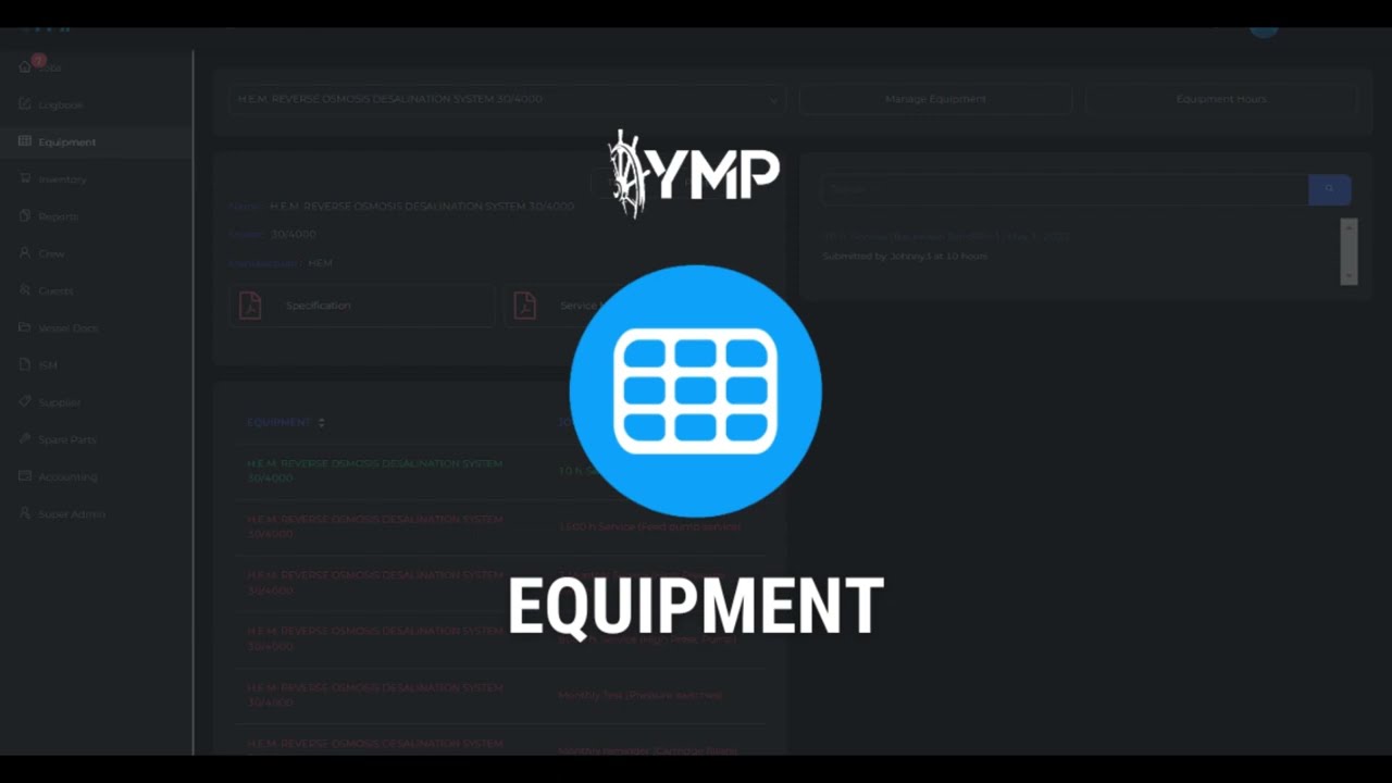 Equipment | YMP Features