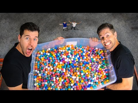 DROPPING 5000 BOUNCY BALLS from WAREHOUSE ROOF! Video