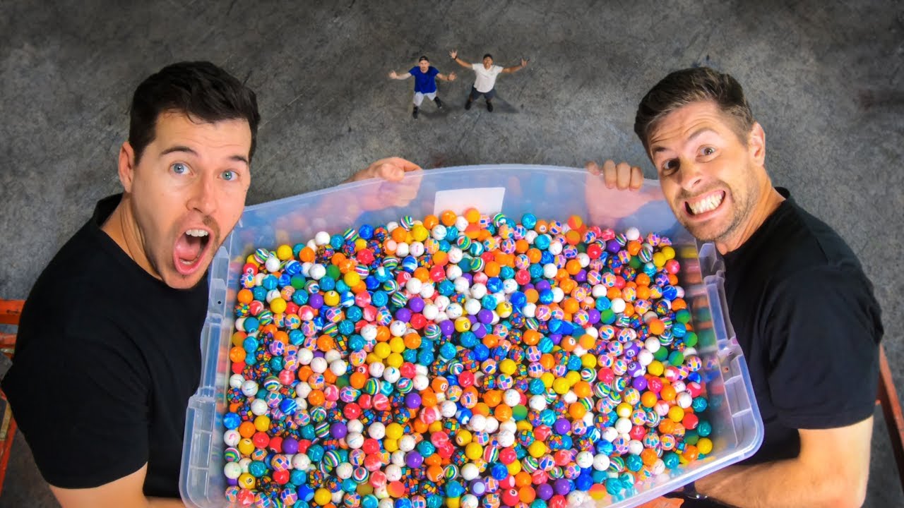 DROPPING 5000 BOUNCY BALLS from WAREHOUSE ROOF!