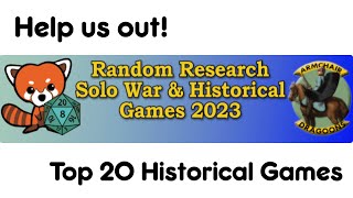 Contribute to the Top 20 Historical Solo Games List!