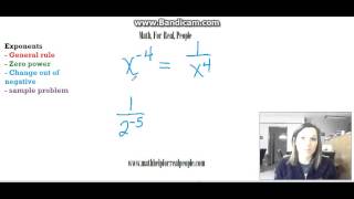 Exponents - What it means  - Zero Power - Getting Rid of Negative Exponents