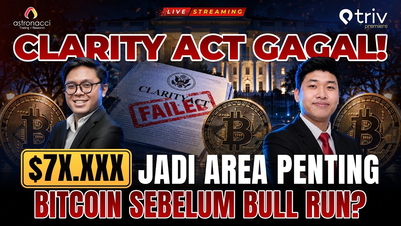 CLARITY ACT GAGAL LOLOS, BITCOIN BISA TURUN SAMPAI MANA? INI AREA AKUMULASI SEBELUM BULL RUN