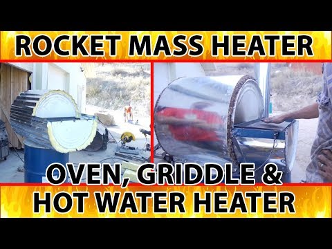 rocket oven, griddle and hot water heater 3-in-1