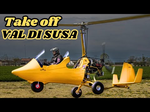 Autogiro - Gyrocopter ELA07 - Takeoff from Val Susa (Vaie) - From 1200 ft to 3400 in 5 Km!