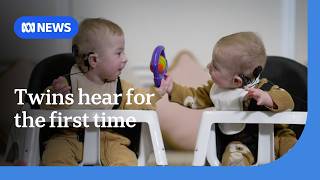Australian-first surgery allows deaf twins to hear for the first time | ABC NEWS