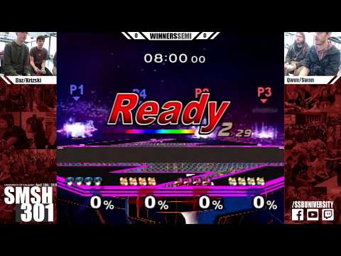 SMSH 301 - Daz + Krizski vs. Qwuv + Swan - Melee Doubles WS