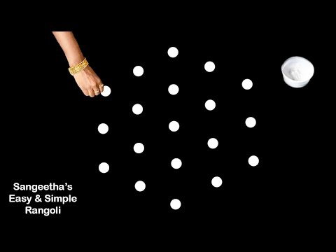 Aadi special kolam design 5X3 dots | easy rangoli designs | New daily Apartment muggulu designs