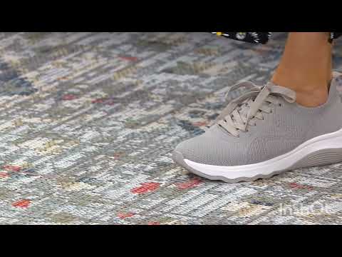 Anne Rogan had on Clarks Cloudsteppers Lace-Up Sneaker - Circuit Tie in Suede Grey on her feet