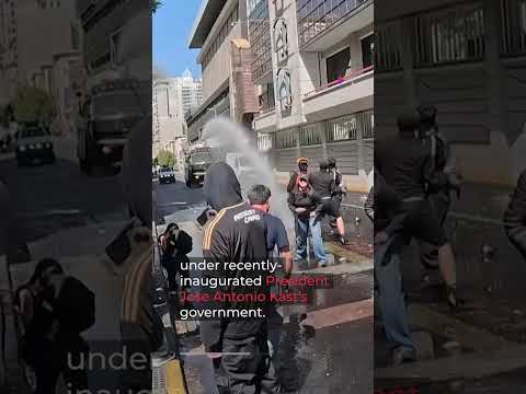 Police fire water cannons at Chile student protest | AJ #shorts