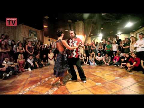  Juana Sepulveda  and  Mariano Frumboli  are  dancing  to  the  tango  "  El Jaguel  "