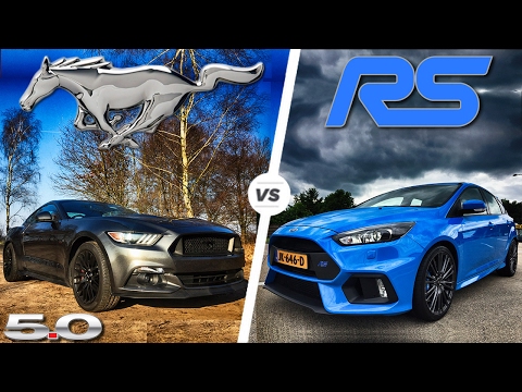 Ford Focus RS vs Mustang GT ACCELERATION & TOP SPEED POV Autobahn by AutoTopNL