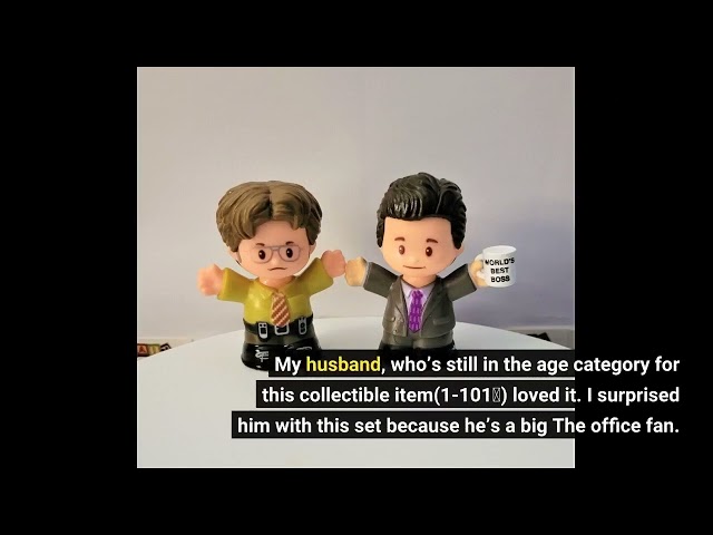 Vídeo relacionado con LittlePeople Collector The Office, edición Especial de la Serie de televisión para Adultos y Fans, Caja Que se Puede exponer, 4 Figuras para + 13 años, HVG56