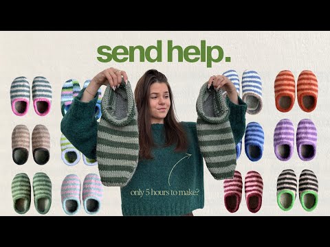 Knitting slippers for a whole week