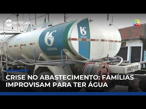 Sem água há dias: moradores usam chuva para tarefas básicas na Grande SP | #SBTNotícias