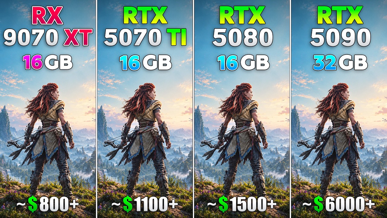 RX 9070 XT vs RTX 5070 Ti vs RTX 5080 vs RTX 5090 - Test in 11 Games | 4K