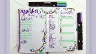November Bullet Journal Set Up 2018