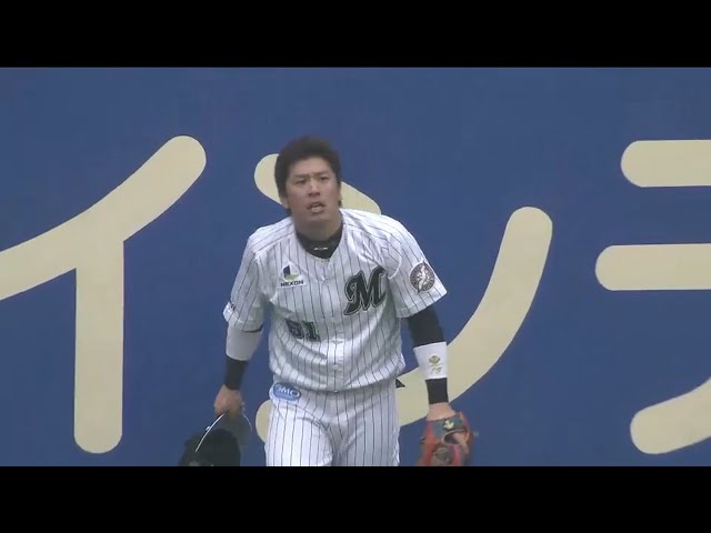 【2回表】マリーンズ・角中がフェンス際でジャンピングキャッチ!! 2016/9/24 M-Bs