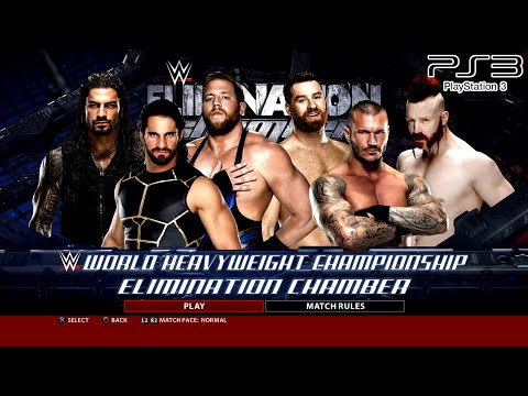 WWE 2K16 PS3 - SethRollin,RandyOrton,JackSwagger,SamiZayn,RomanReign,Sheamus - Elimination Chamber