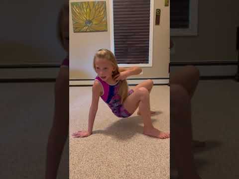 Gymnastics contortionist feet to hands backbend