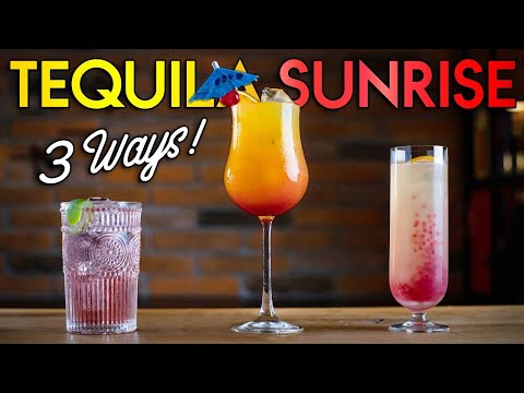 3 Tequila Sunrise Cocktails | Original, Classic & Pro (with Boba Pearls!)