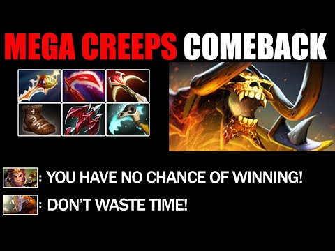 Divine Rapier Clinkz Defend Mega Creeps - Epic Comeback 7.26b Dota 2