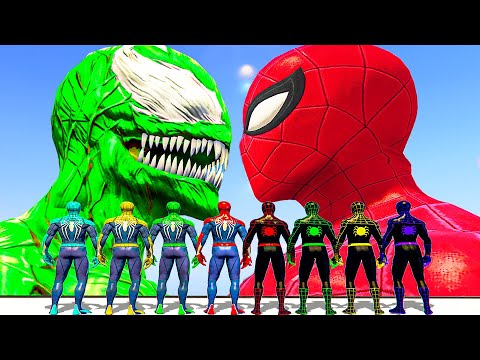 Team Spiderman vs Green Spider Carnage - What If Battle Superheroes