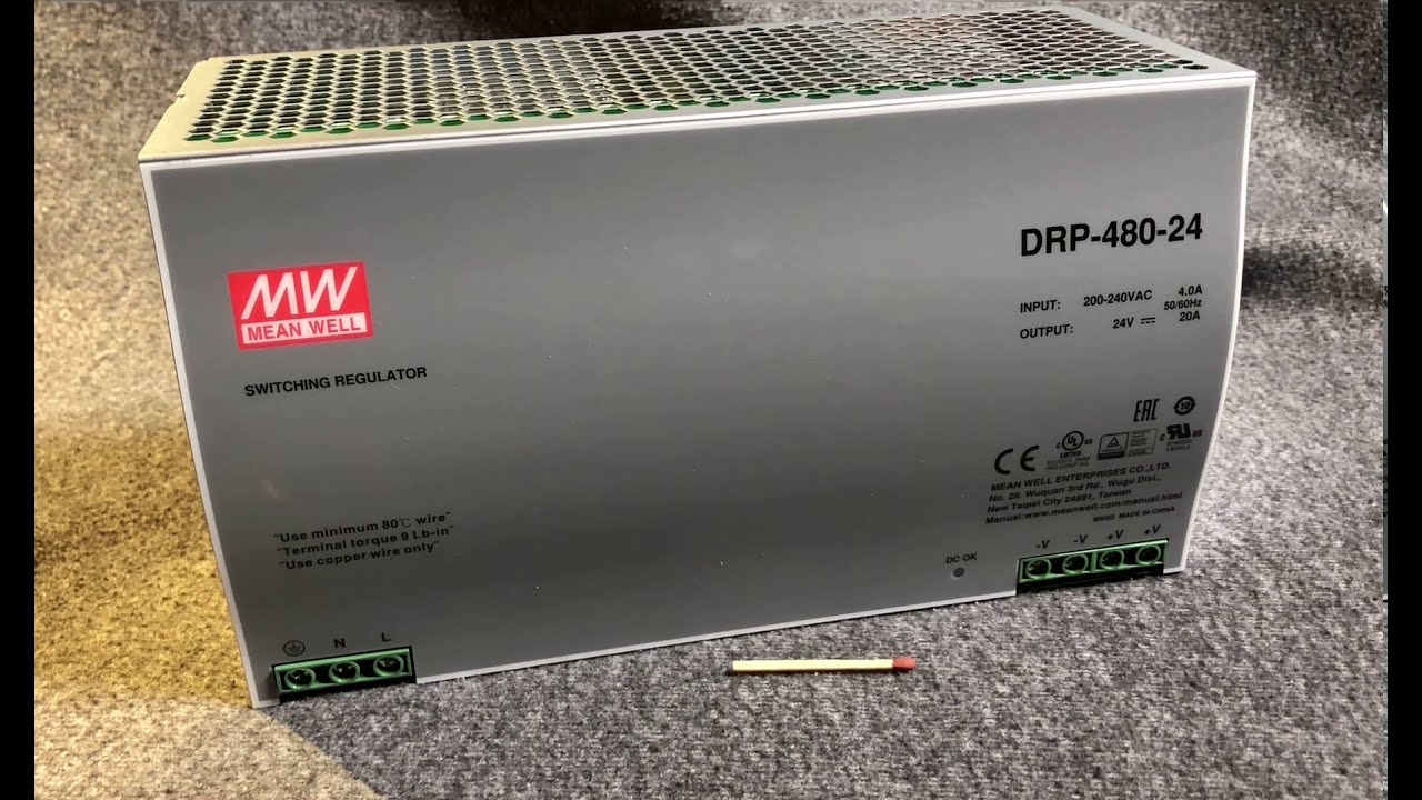 DRP-480-24 Mean Well Zdroj na DIN 480W 24V