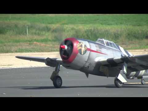 COM ARF P 47 Maiden having Engine problem with Mokie 250 Chino 2016 Nov