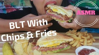ASMR - BLT Sandwich With Chips &amp; Fries (No Talking) Request