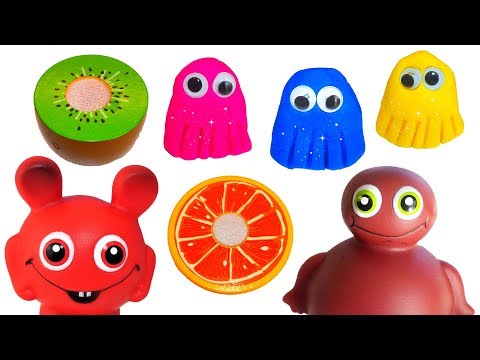 Babblarna äter frukt och klär ut sig till spöken i Play Doh - Lär dig färger för barn med Babblarna