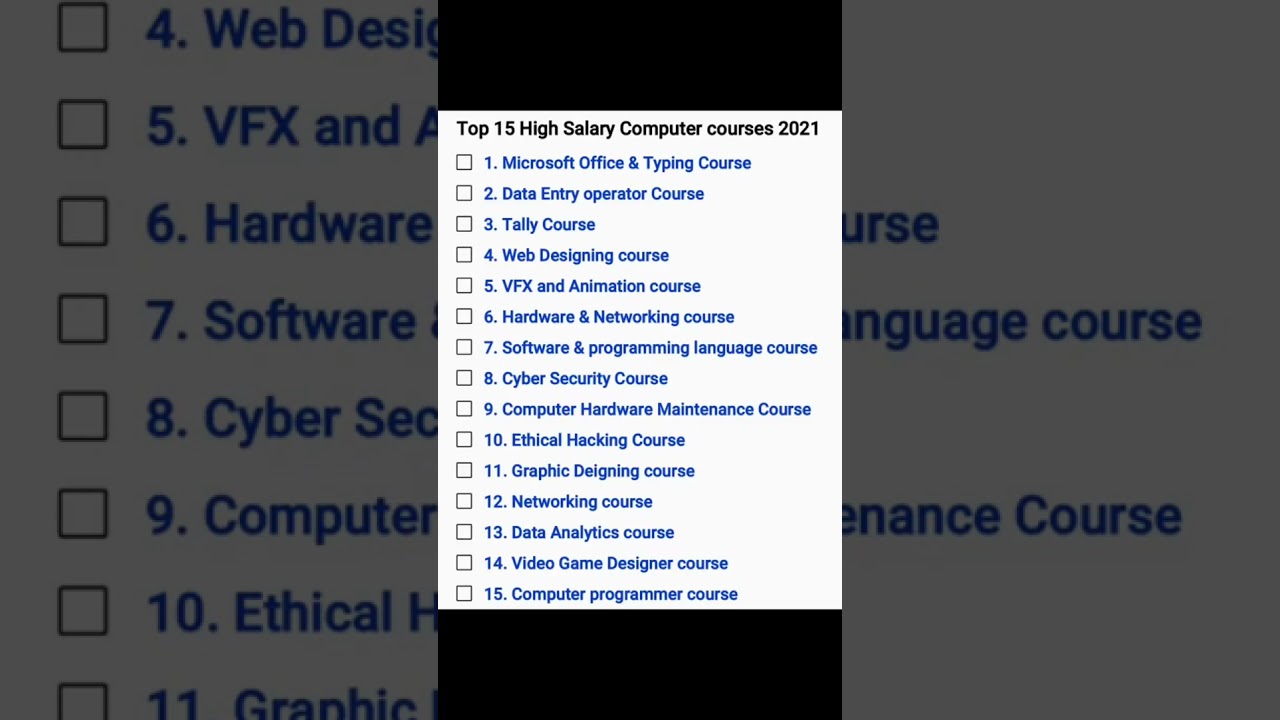 Top 15 High Salary computer courses | 2021