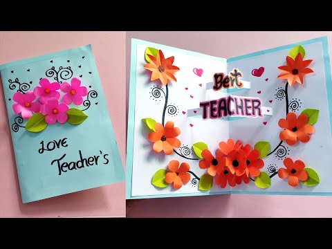 DIY Teacher's Day card/ Handmade Teachers day pop-up card making idea