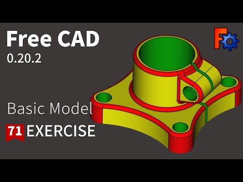 FreeCAD Tutorial for beginners,basic model exercise-71，Model-Mania_-2021