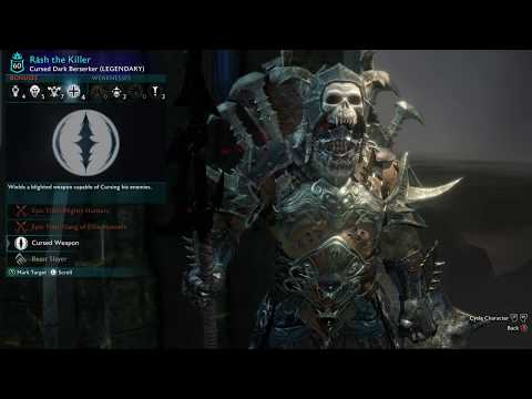 Middle earth Shadow of War: Best Looking Orks, how to make your Ork Legendary: Rash the Killer